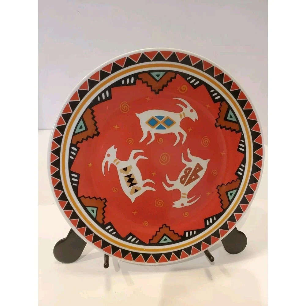 Southwestern Plates Petroglyphs Drawing Folk Art Decorative 8